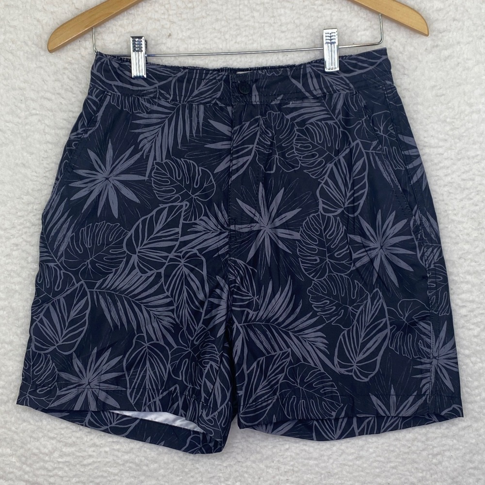 Trunks Surf & Swim Co Mens Black Grey Tropical Floral Board Shorts Swim Trunks‎